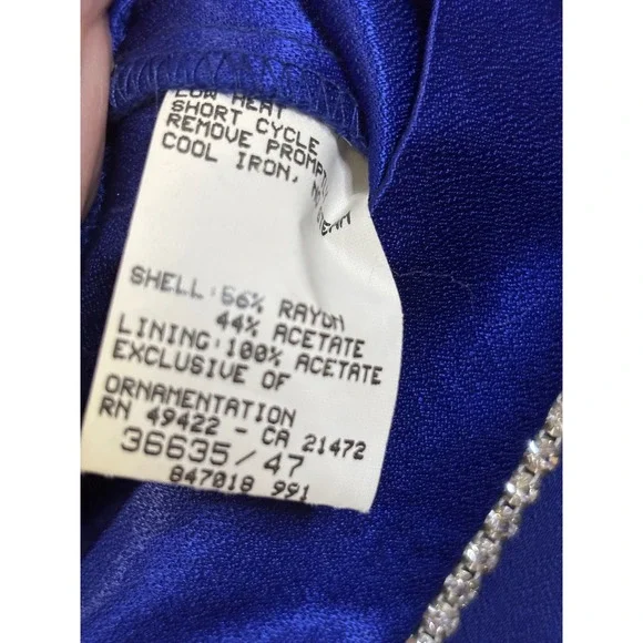 Jessica McClintock Gunne Sax Royal Blue Spaghetti Strap Maxi Dress Size 3/4 tags - Picture 5 of 5